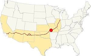 Route 66: Joplin Missouri location map